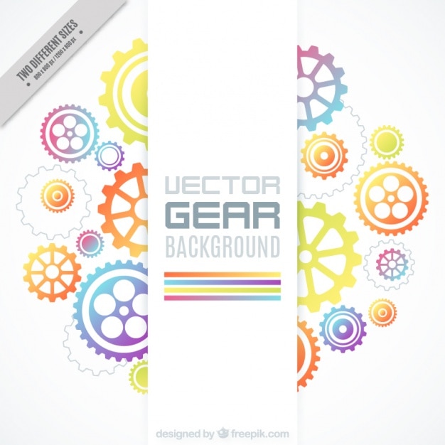 Background of colorful gears in flat design