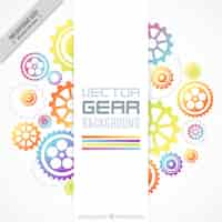 Free vector background of colorful gears in flat design