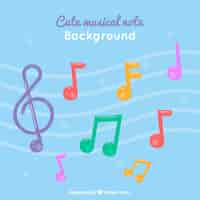 Free vector background of colorful musical notes