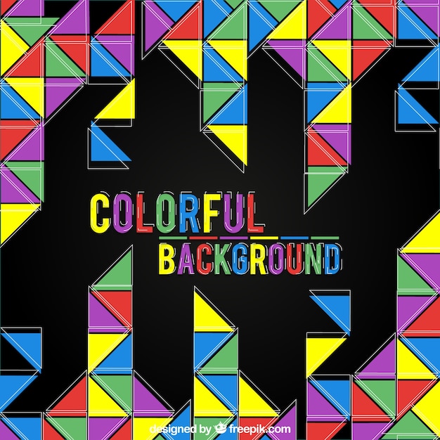 Free vector background of colorful triangles