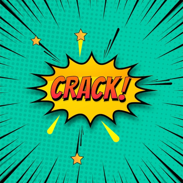 Free vector background of crack in comic style pop art colorful vector