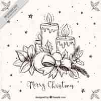 Free vector background of decorated merry christmas candles