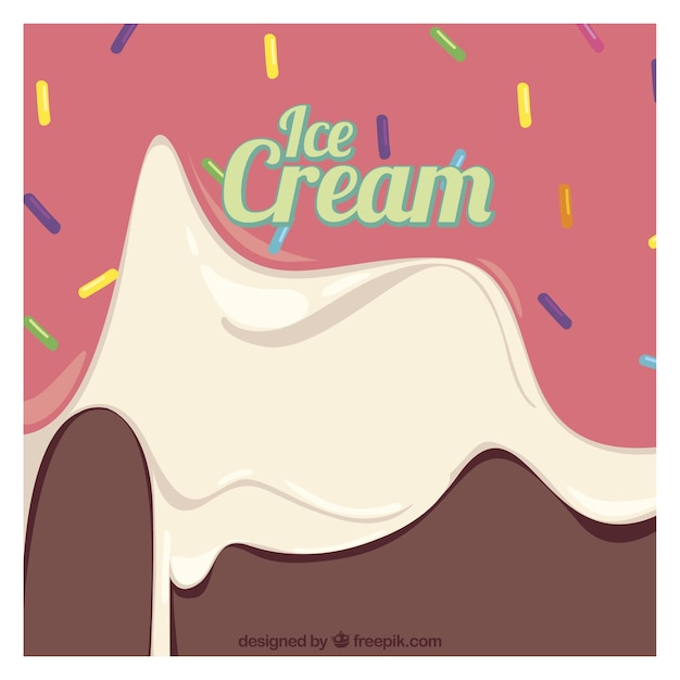 Free vector background of delicious melted ice cream