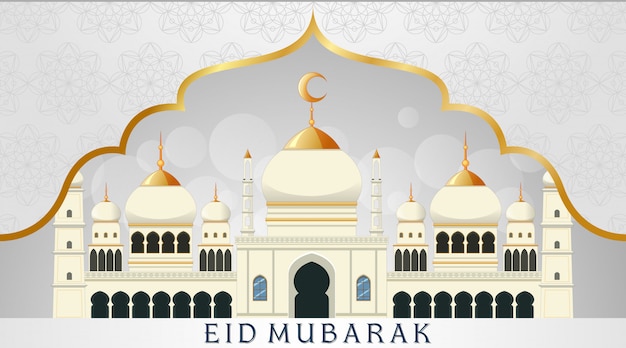 이슬람 축제 Eid Mubarak의 배경 디자인