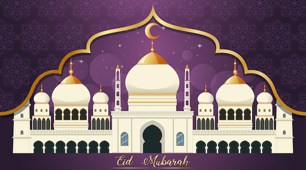 Дизайн фона для мусульманского фестиваля Ид Мубарак
