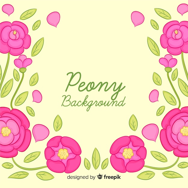 Background design of peony flowers
