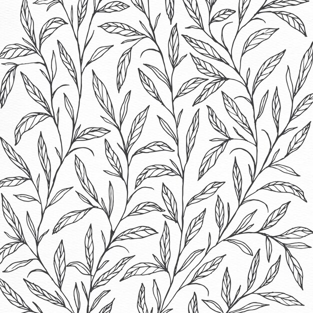 Background design with hand drawn botanical illustration