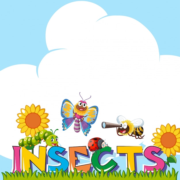 Background design with many insects