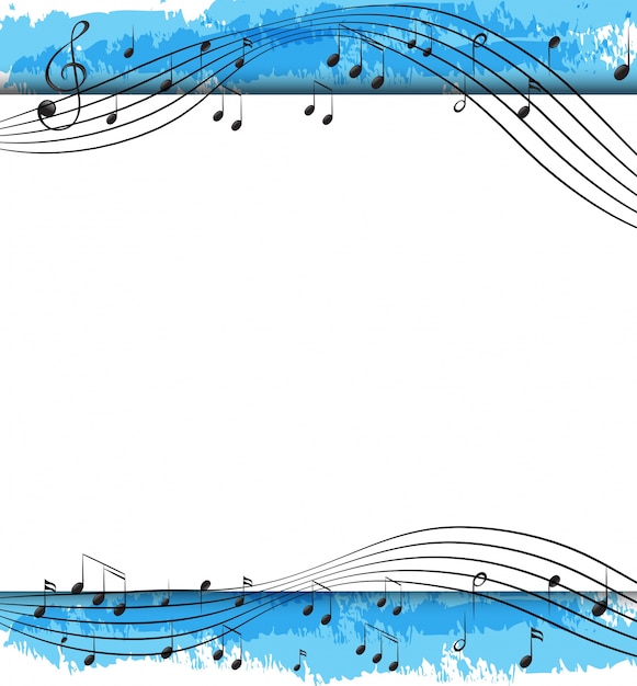 Background design with musical notes on scales
