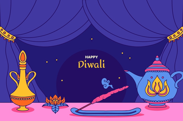 Free Vector background for diwali festival celebration