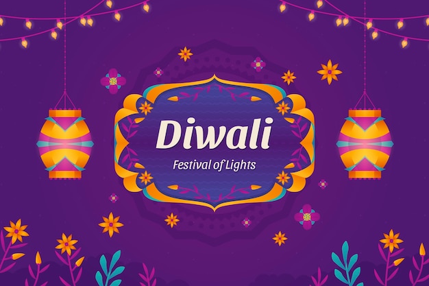 Vettore gratuito sfondo per la celebrazione del festival di diwali