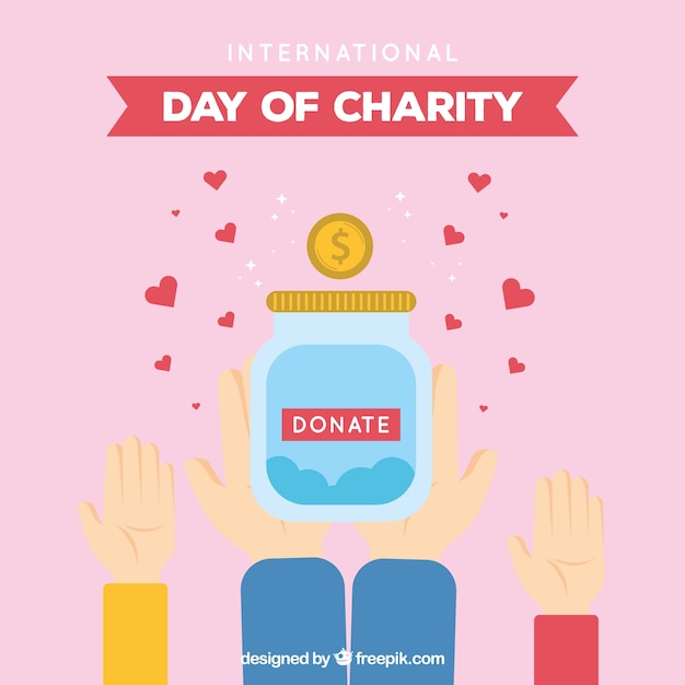 Free vector background of donation jar