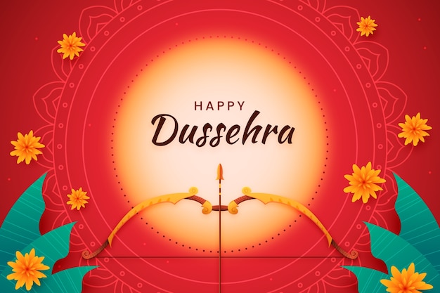 Free vector background for dussehra festival celebration