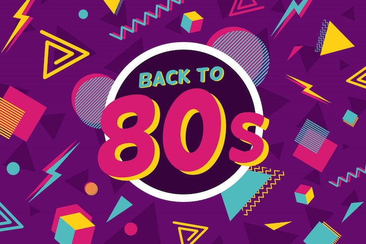 Free Vector background of eighties video game 