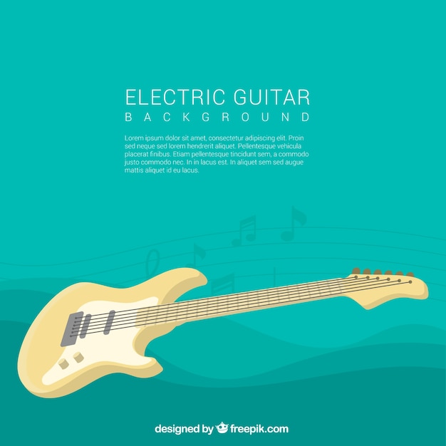 Vettore gratuito sfondo di chitarra elettrica e forme ondulate