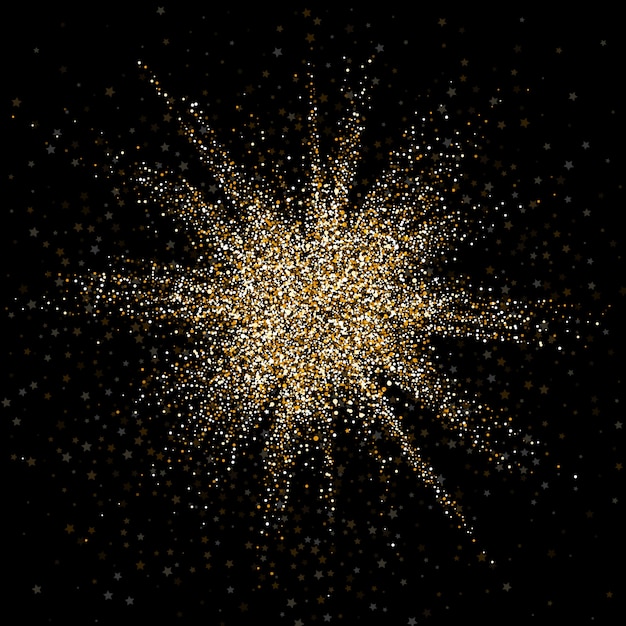 Free vector background of exploding gold glittery confetti