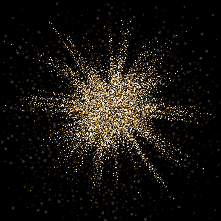 Free Vector background of exploding gold glittery confetti