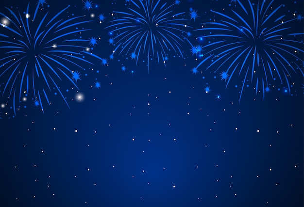 Free vector background of fireworks in dark sky