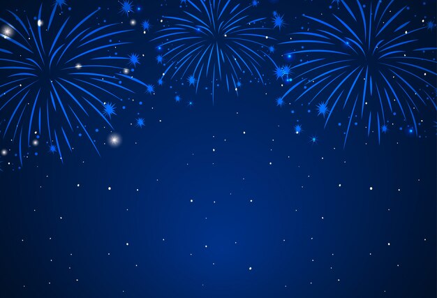 Background of fireworks in dark sky