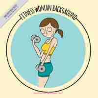 Free vector background of fitness woman sketch