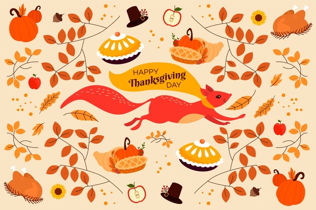 Background flat design thanksgiving