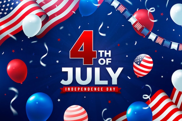 Бесплатное векторное изображение Фон для американского празднования 4 июля