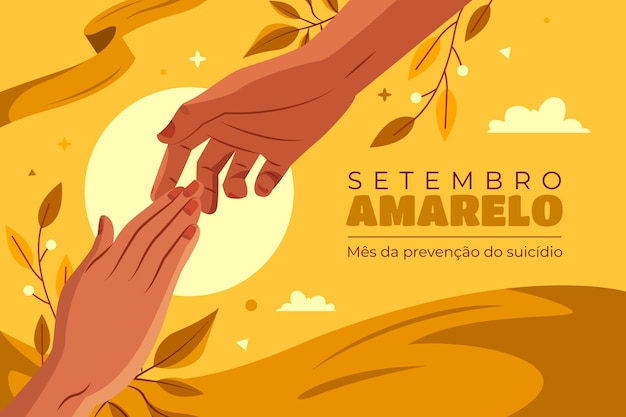 Бесплатное векторное изображение Предыстория бразильского месяца предотвращения самоубийств