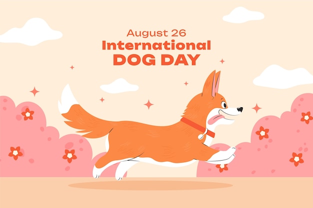 無料ベクター 国際犬の日のお祝いの背景