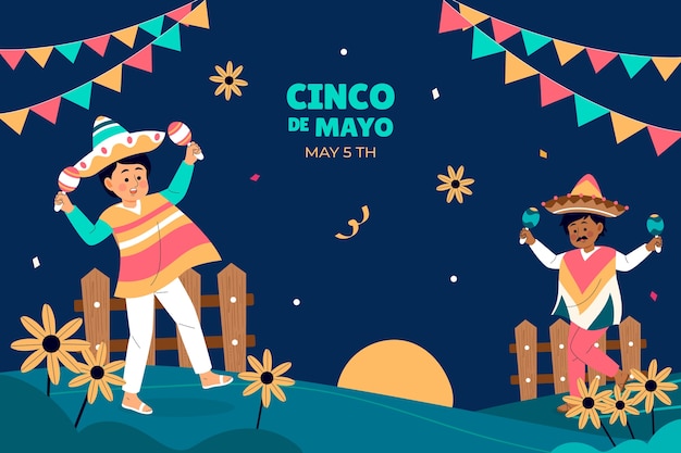 Бесплатное векторное изображение Фон для мексиканского празднования синко де майо