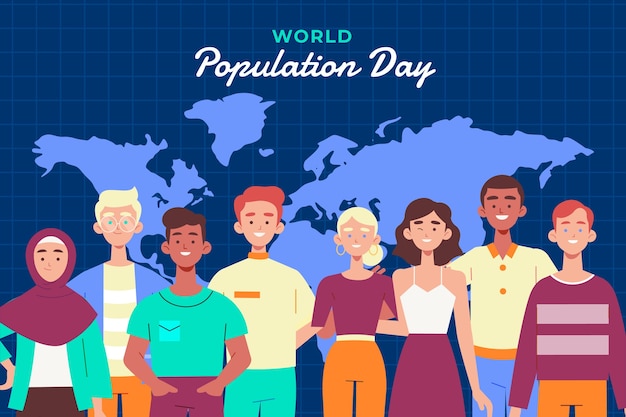 무료 벡터 세계 인구의 날 인식 배경