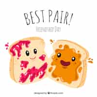 Free vector background of friendship day toasts