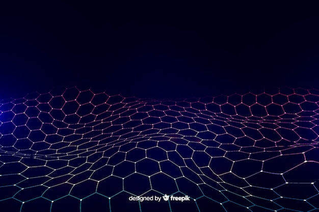 Free vector background futuristic hexagonal net