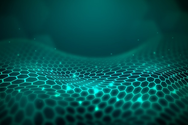 Free vector background futuristic hexagonal net