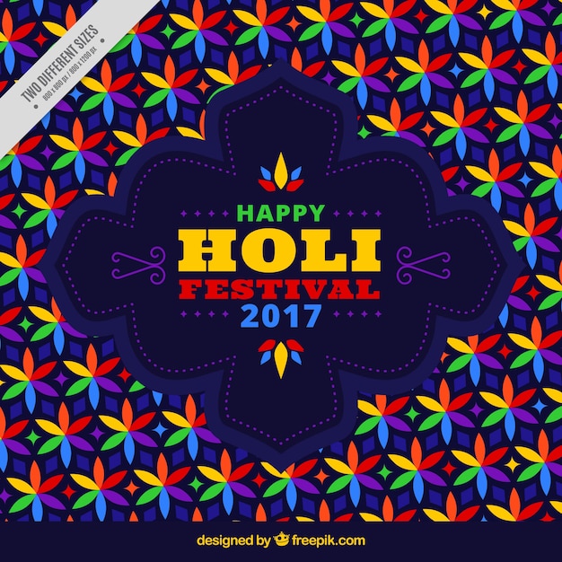 Background of geometric flowers of the festival holi 2017