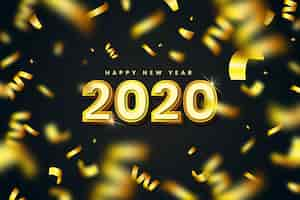 Free vector background golden new year