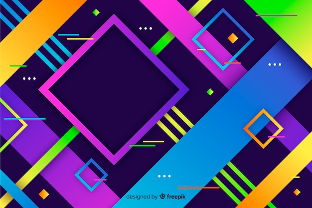 Background gradient colorful geometric models