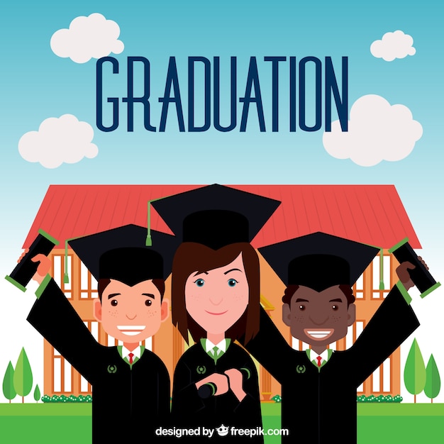 Free vector background of graduated friends