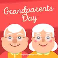 Free vector background of grandparents couple with glasses and happy