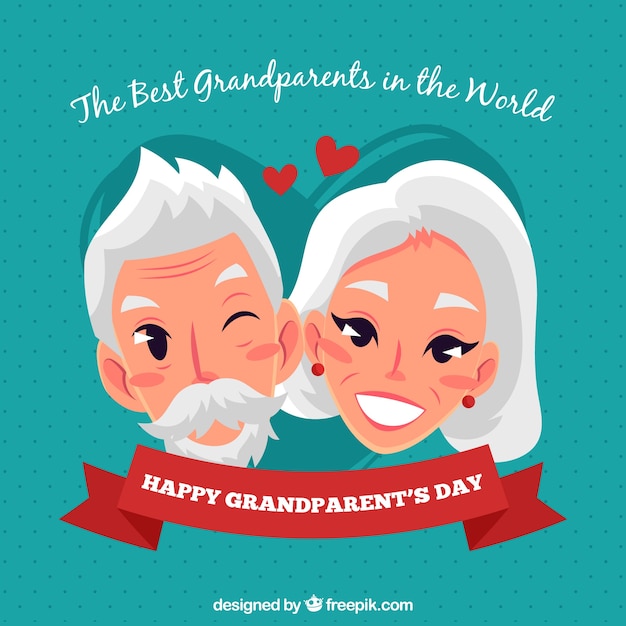 Background of grandparents in love with message