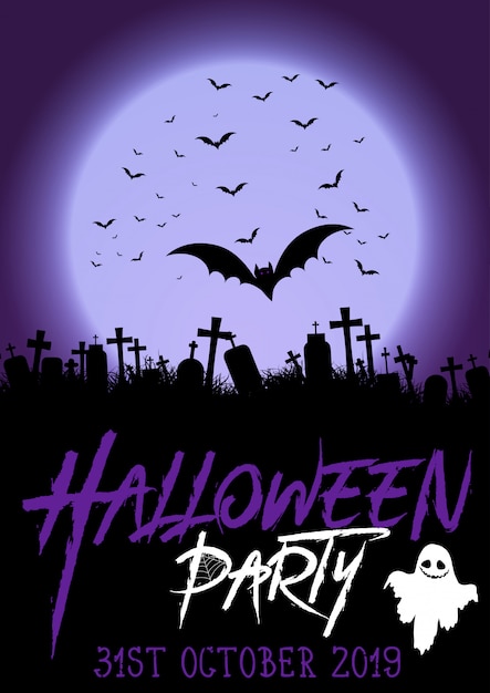 Free vector background for halloween party poster