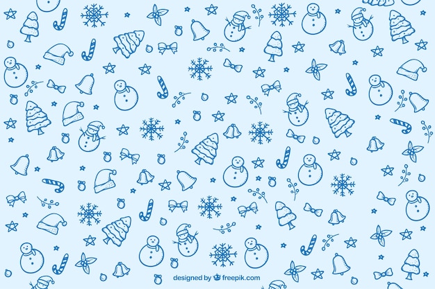 Background of hand drawn christmas elements