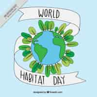 Free vector background of hand drawn ecological world