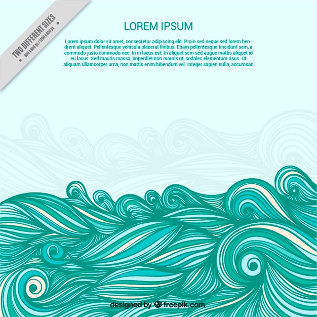 Free Vector background of hand-drawn green abstract waves