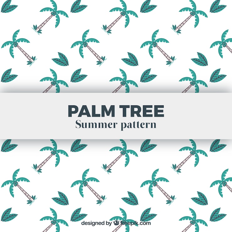 Free Vector background of hand-drawn palm trees