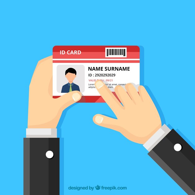 Background of hand holding id card