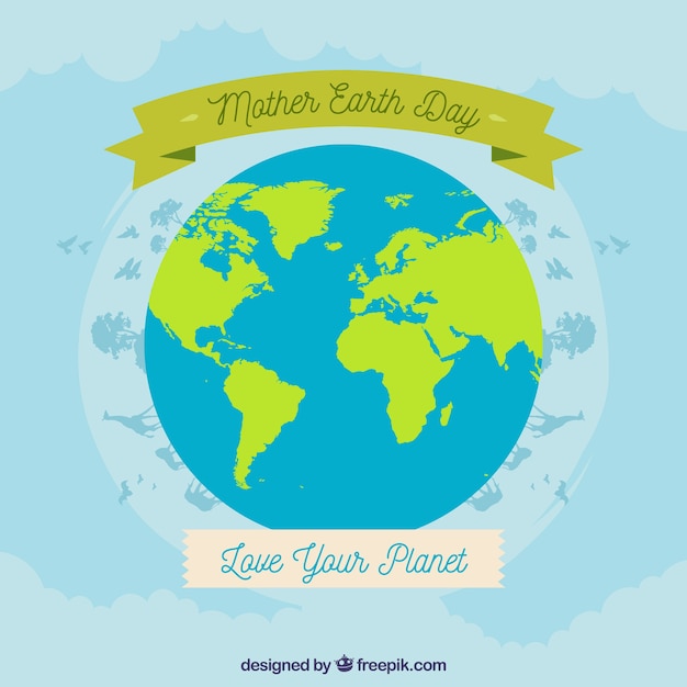 Free vector background happy earth day