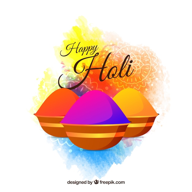 Free vector background happy holi in flat design