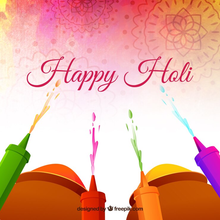 मुफ़्त वेक्टर background happy holi in flat design