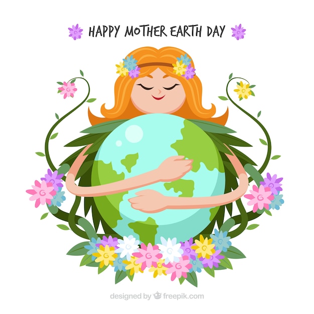 Free vector background happy mother earth day