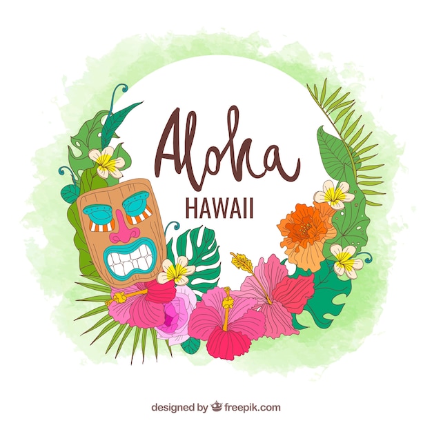 Free vector background of hawaii elements